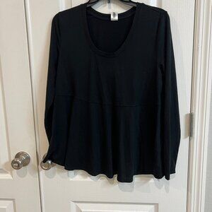 West Loop Long Sleeve Baby Doll Tunic NWT in Black and size M